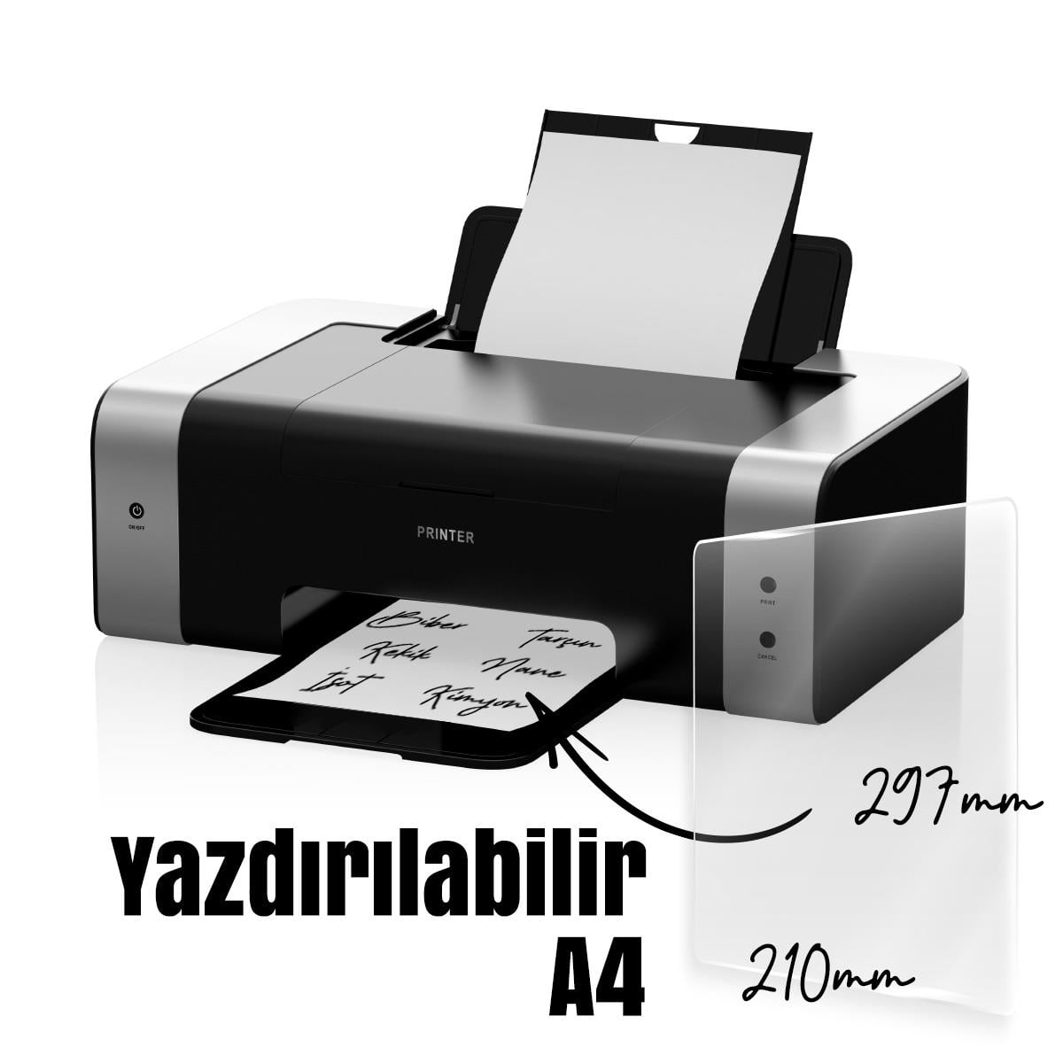 Boss TapeKırtasite Bantları4 Adet A4 Şeffaf Yazdırılabilir Etiket