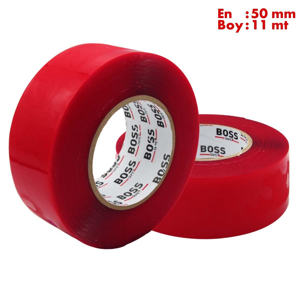 Boss TapeYer İşaretleme BantlarıAkrilik Çift Taraflı Köpük Montaj Bandı En:50mm Boy:11mt