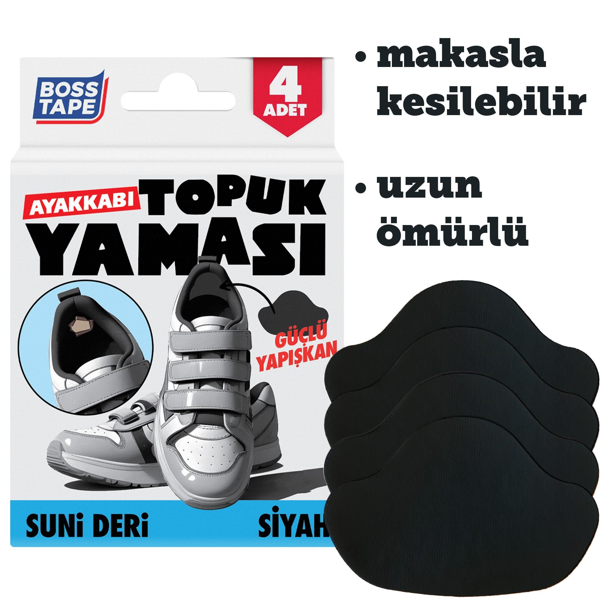 Boss TapeYapıştırıcıBantlarAyakkabı Topuk Yaması Yapışkanlı Ayakkabı Tamir Bandı Siyah