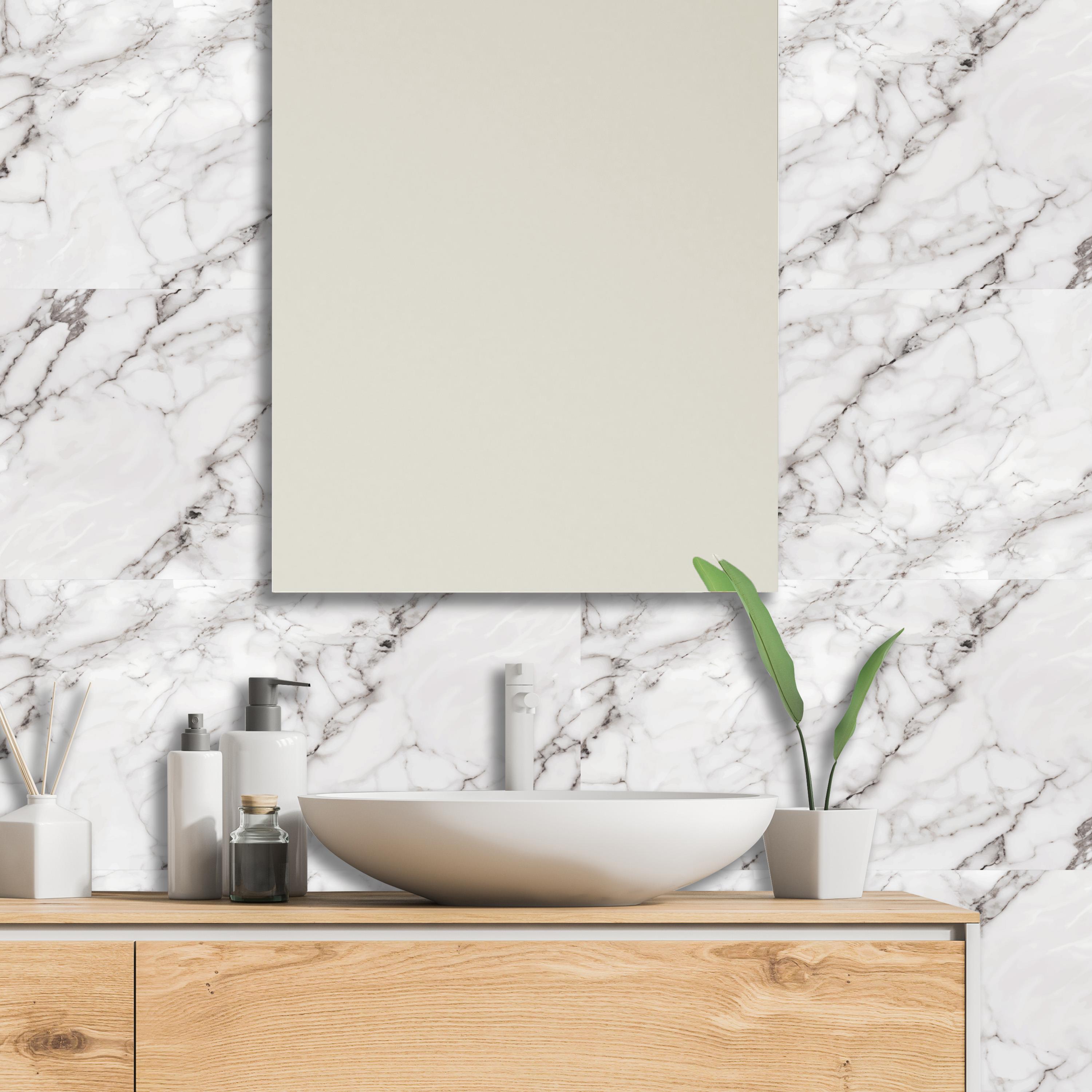 Boss TapeDöşemeBoss Kendinden Yapışkanlı Banyo Mutfak Fayans Kaplama Mermer Pvc Karo 30x60cm (0,72 m²)