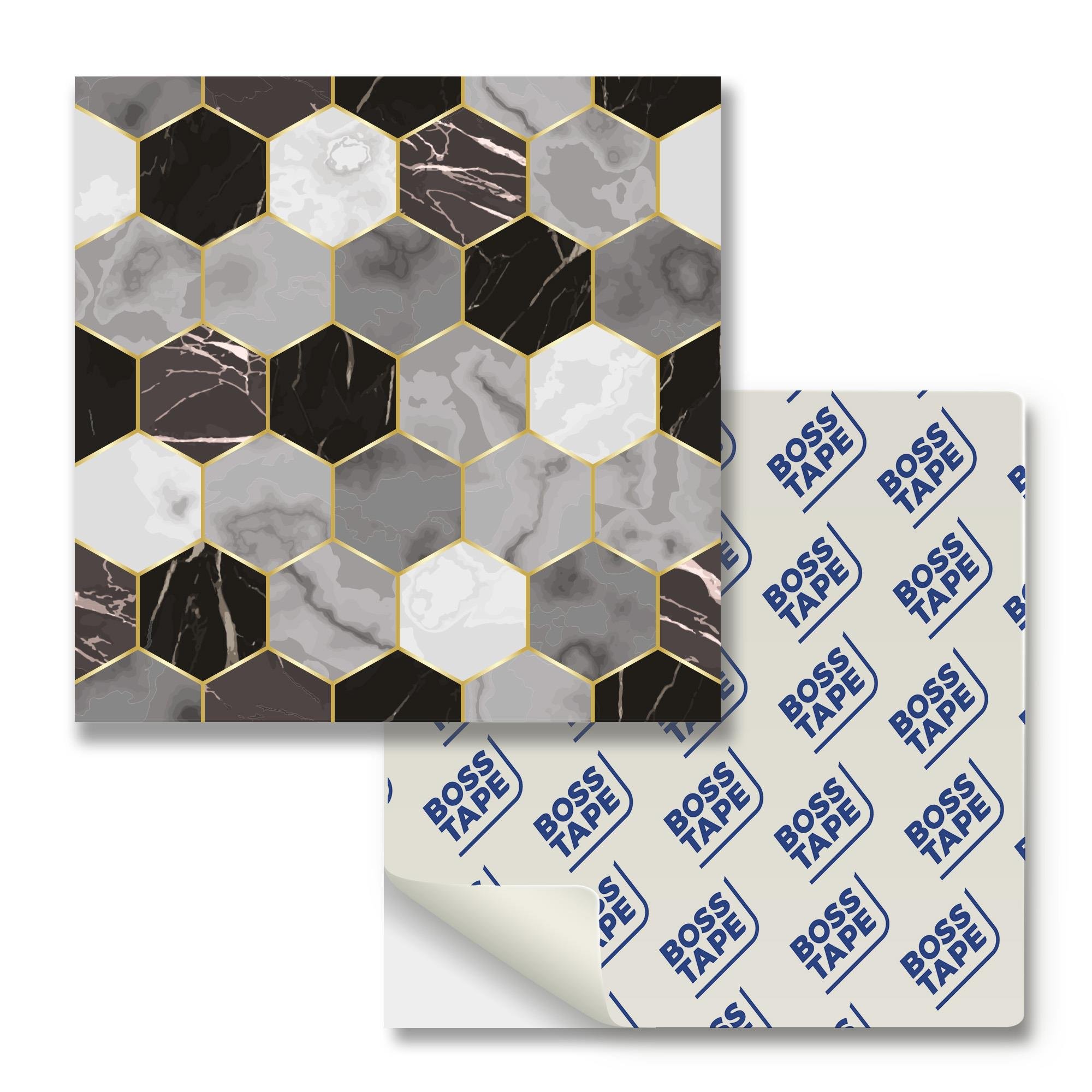 Boss TapeDöşemeBoss Kendinden Yapışkanlı Banyo Mutfak Fayans Kaplama Altıgen Pvc Karo 30x30cm (0,36 m²)