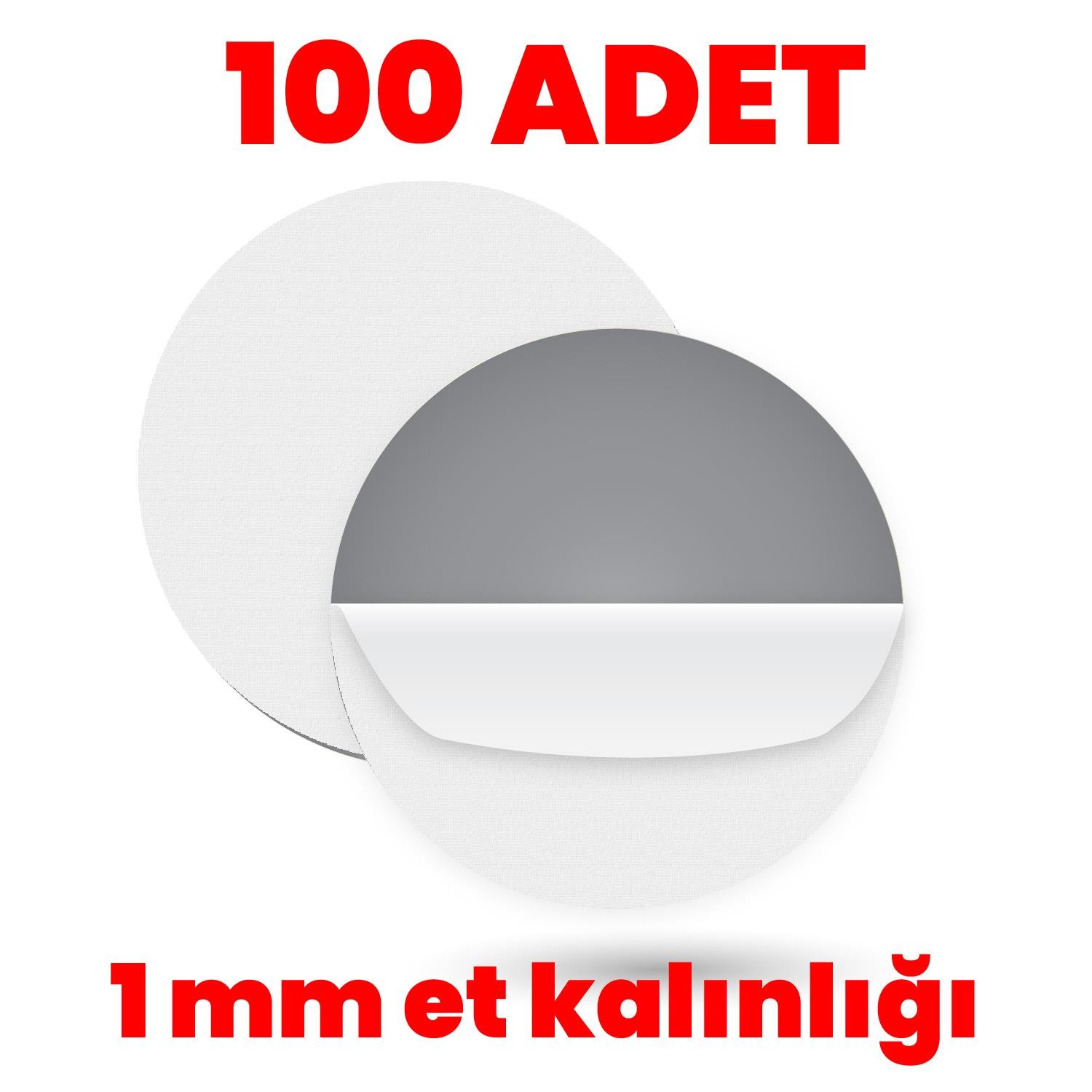 Boss TapeÇift Taraflı BantlarÇift Taraflı 25mm Çap 100 Adet Gri Akrilik Hazır Kesim Bant