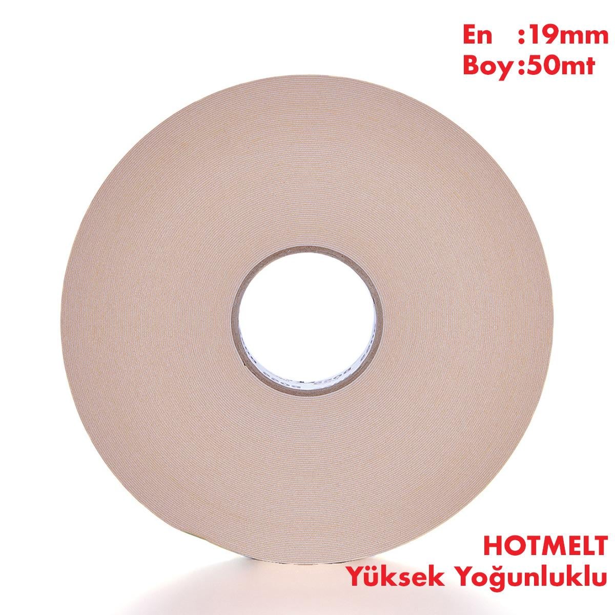 Boss TapeElektrik BantlarıÇift Taraflı Beyaz Hotmelt Köpük Bant En:19mm Boy:50mt