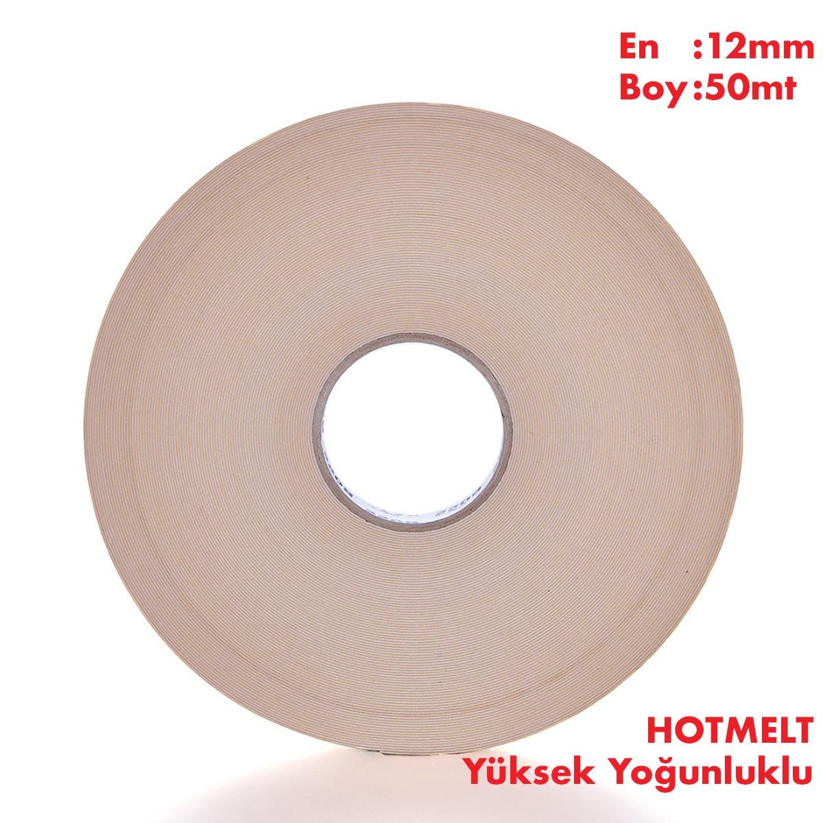 Boss TapeElektrik BantlarıÇift Taraflı Beyaz Hotmelt Köpük Bant En:12mm Boy:50mt