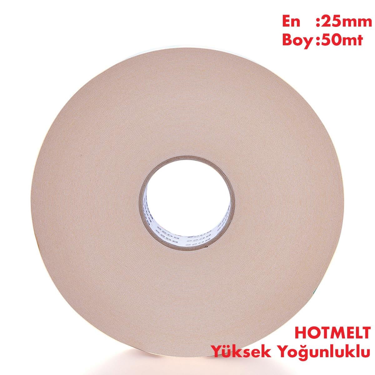 Boss TapeElektrik BantlarıÇift Taraflı Beyaz Hotmelt Köpük Bant En:25mm Boy:50mt