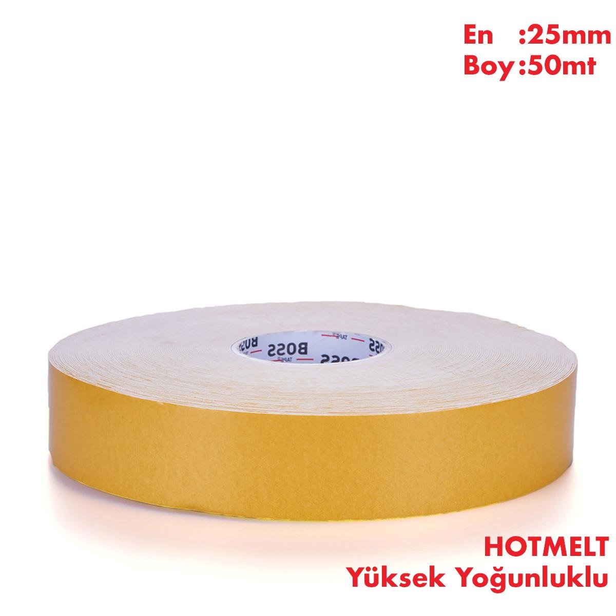 Boss TapeElektrik BantlarıÇift Taraflı Beyaz Hotmelt Köpük Bant En:25mm Boy:50mt