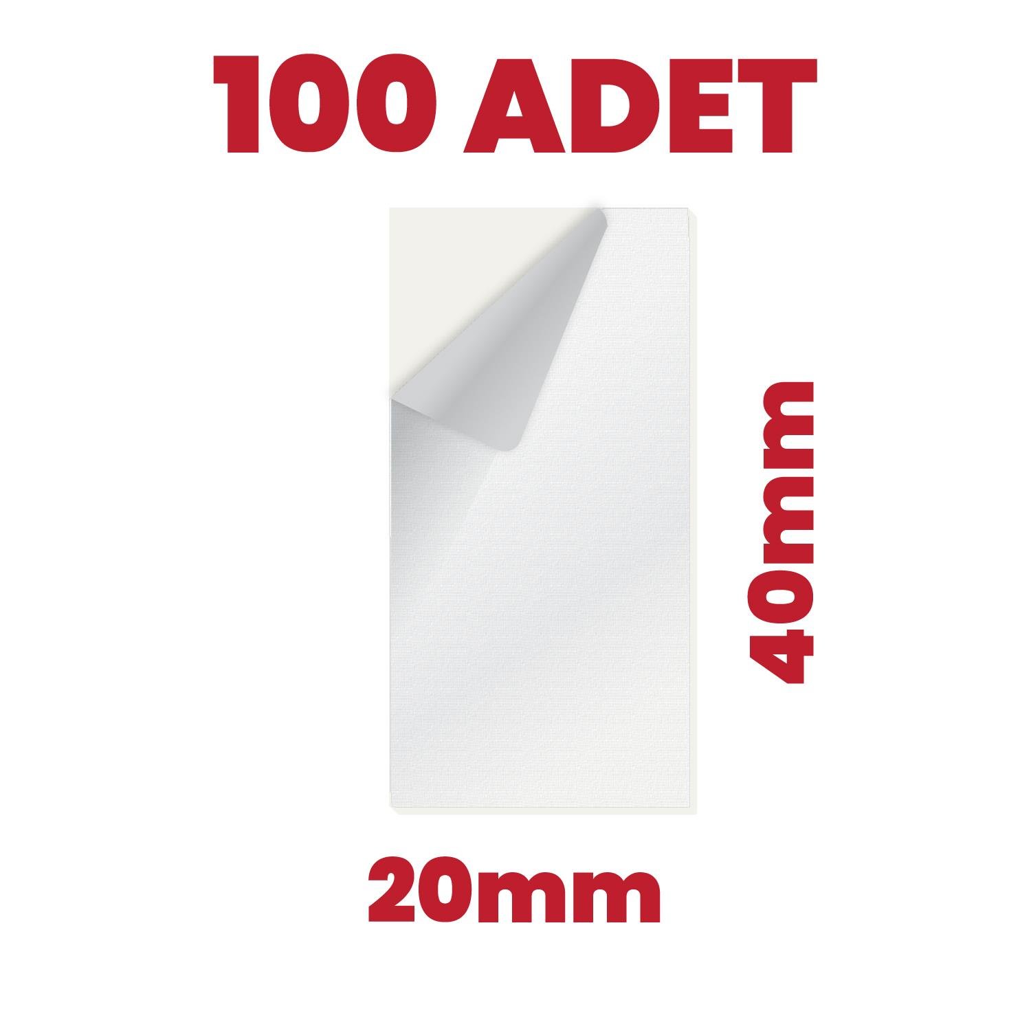 Boss TapeÇift Taraflı BantlarÇift Taraflı Beyaz Köpük Bant 100 Adet 20x40mm Hazır Kesim Diecut