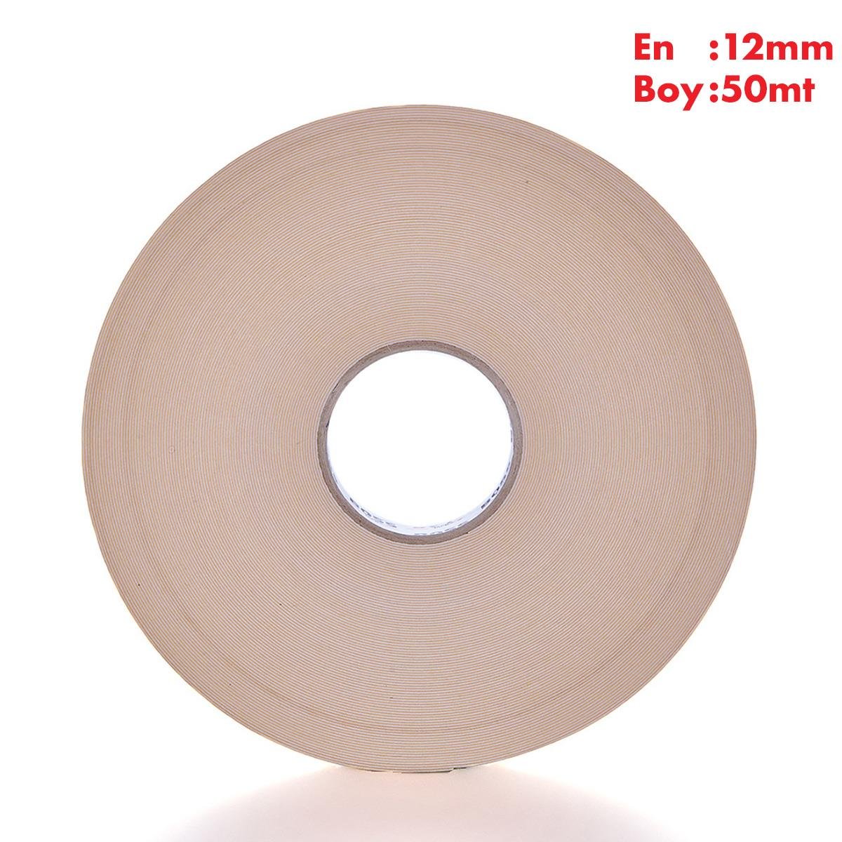 Boss Tapeİzolasyon BantlarıÇift Taraflı Köpük Montaj Bandı Yüksek Yoğunluklu En:12mm Boy:50mt