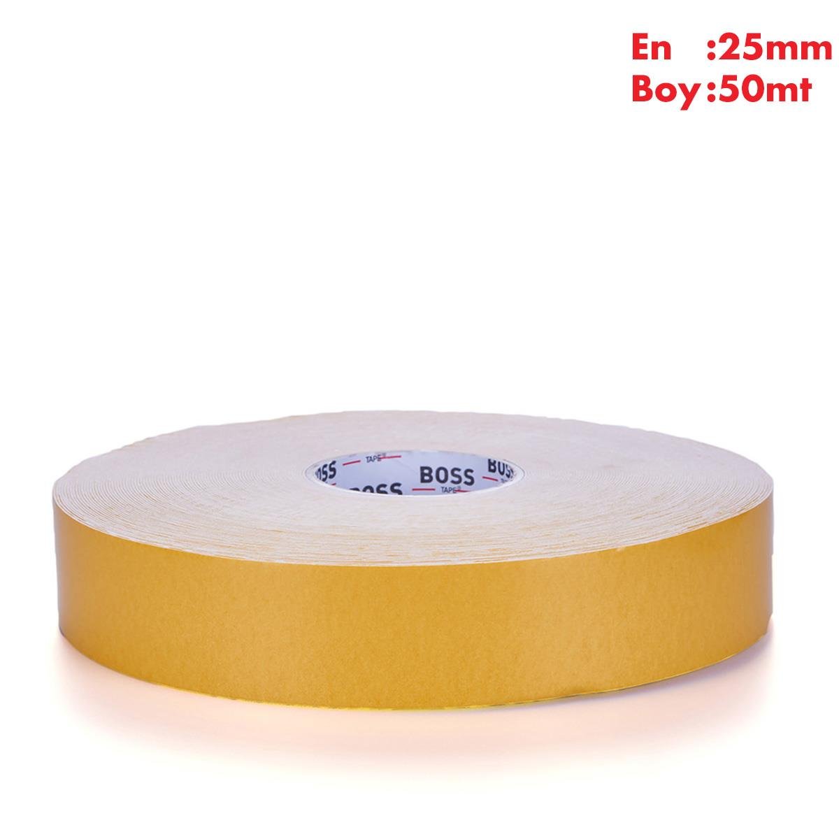 Boss Tapeİzolasyon BantlarıÇift Taraflı Köpük Montaj Bandı Yüksek Yoğunluklu En:25mm Boy:50mt