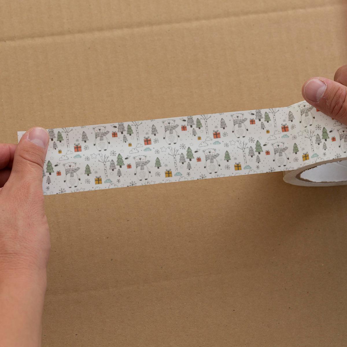 Boss TapeÇift Taraflı BantlarDesenli Koli Bandı En:45mm Boy:25mt Ayıcık Desenli