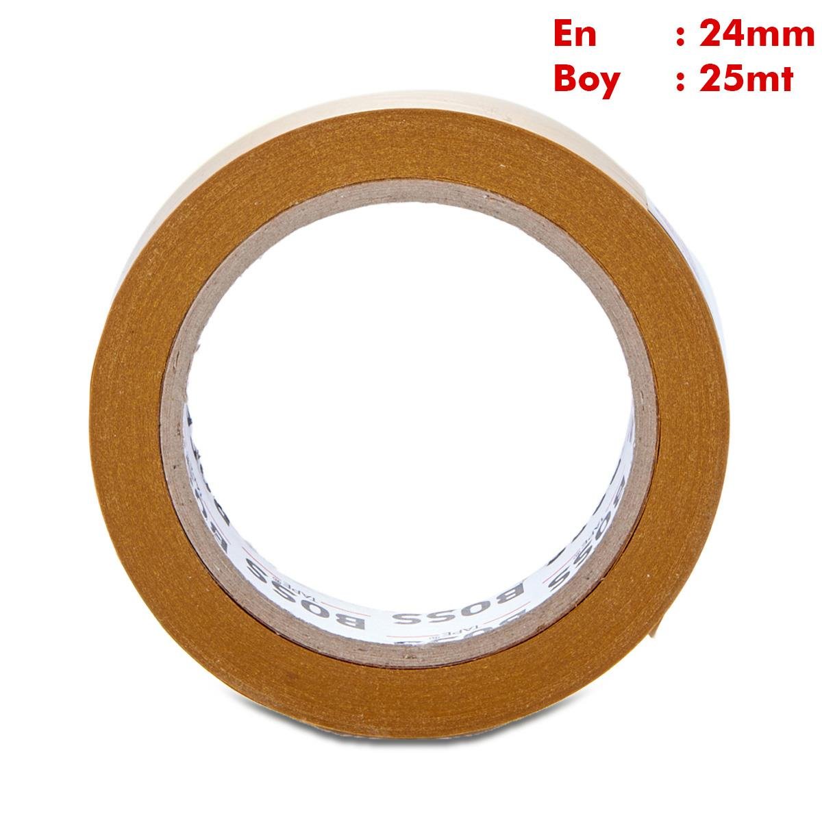 Boss TapeElektrik BantlarıHobi Karton Okul Kullanımına Uygun Çift Taraflı En:24mm Boy:25mt