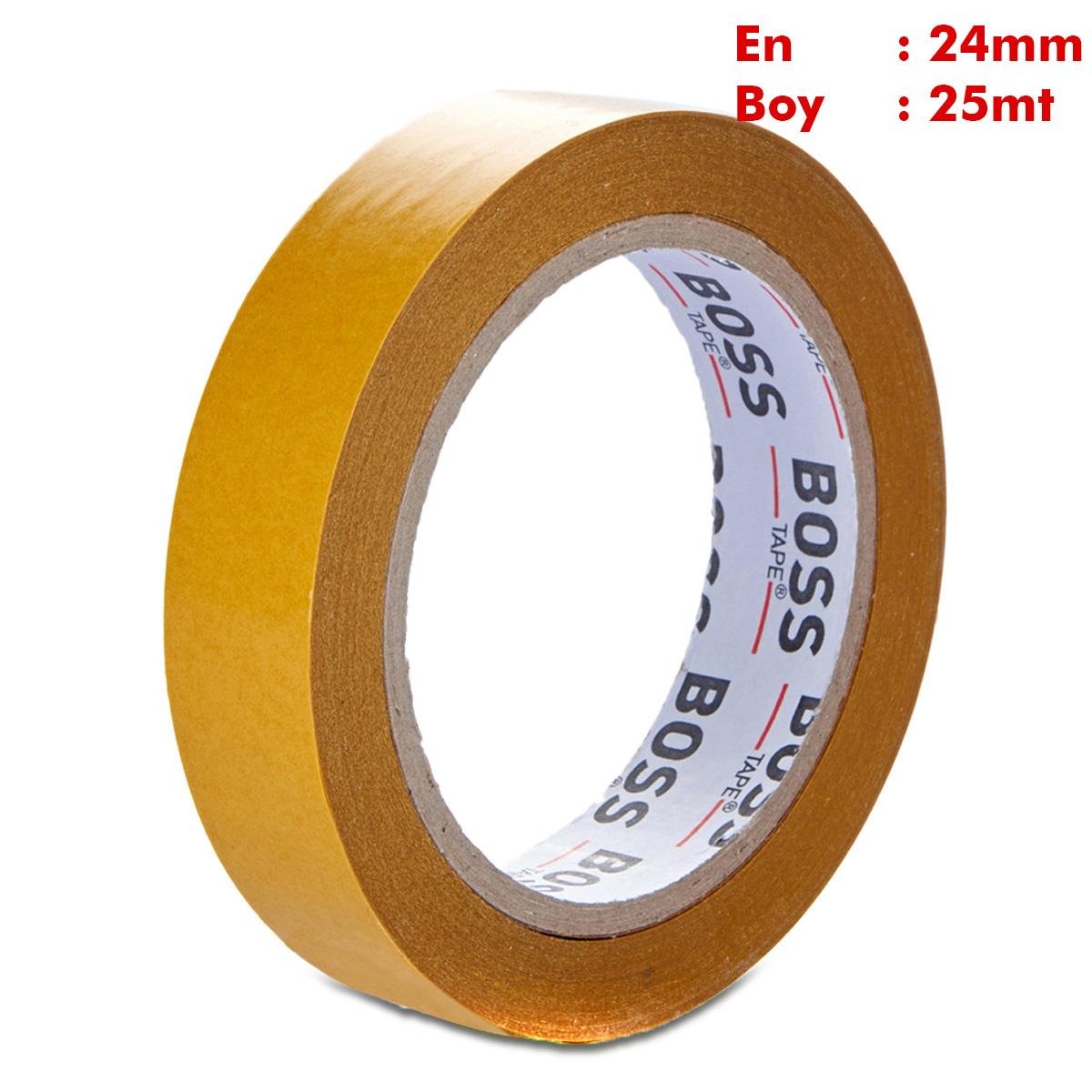Boss TapeElektrik BantlarıHobi Karton Okul Kullanımına Uygun Çift Taraflı En:24mm Boy:25mt
