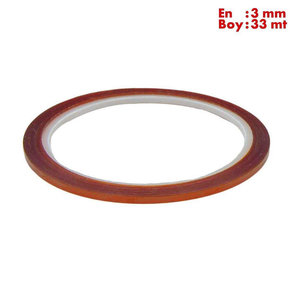 Boss TapeMaskeleme BantlarıKapton Bant 260 Dereceye Dayanıklı Bant En:3mm Boy:33mt