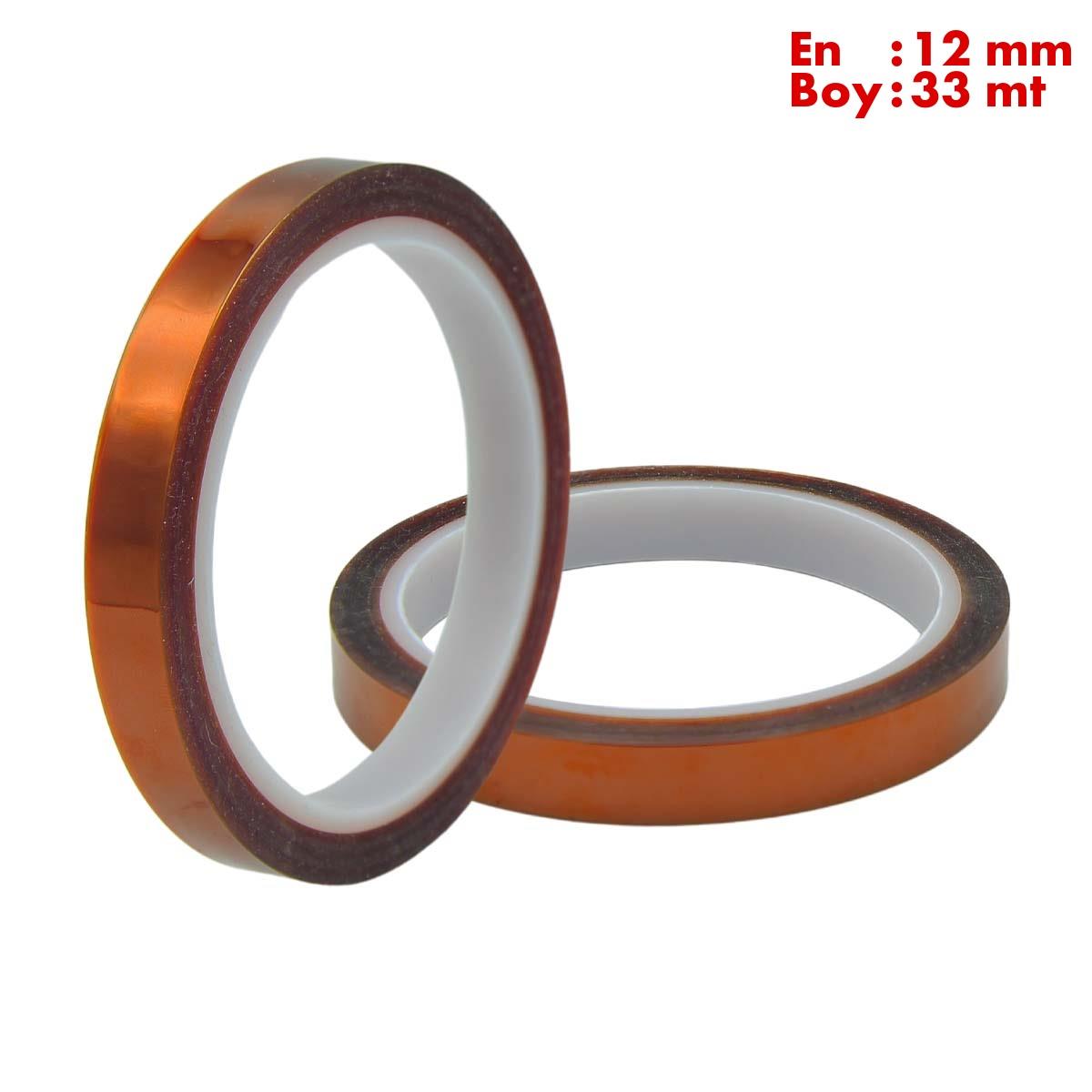 Boss TapeMaskeleme BantlarıKapton Bant 260 Dereceye Dayanıklı Bant En:12mm Boy:33mt
