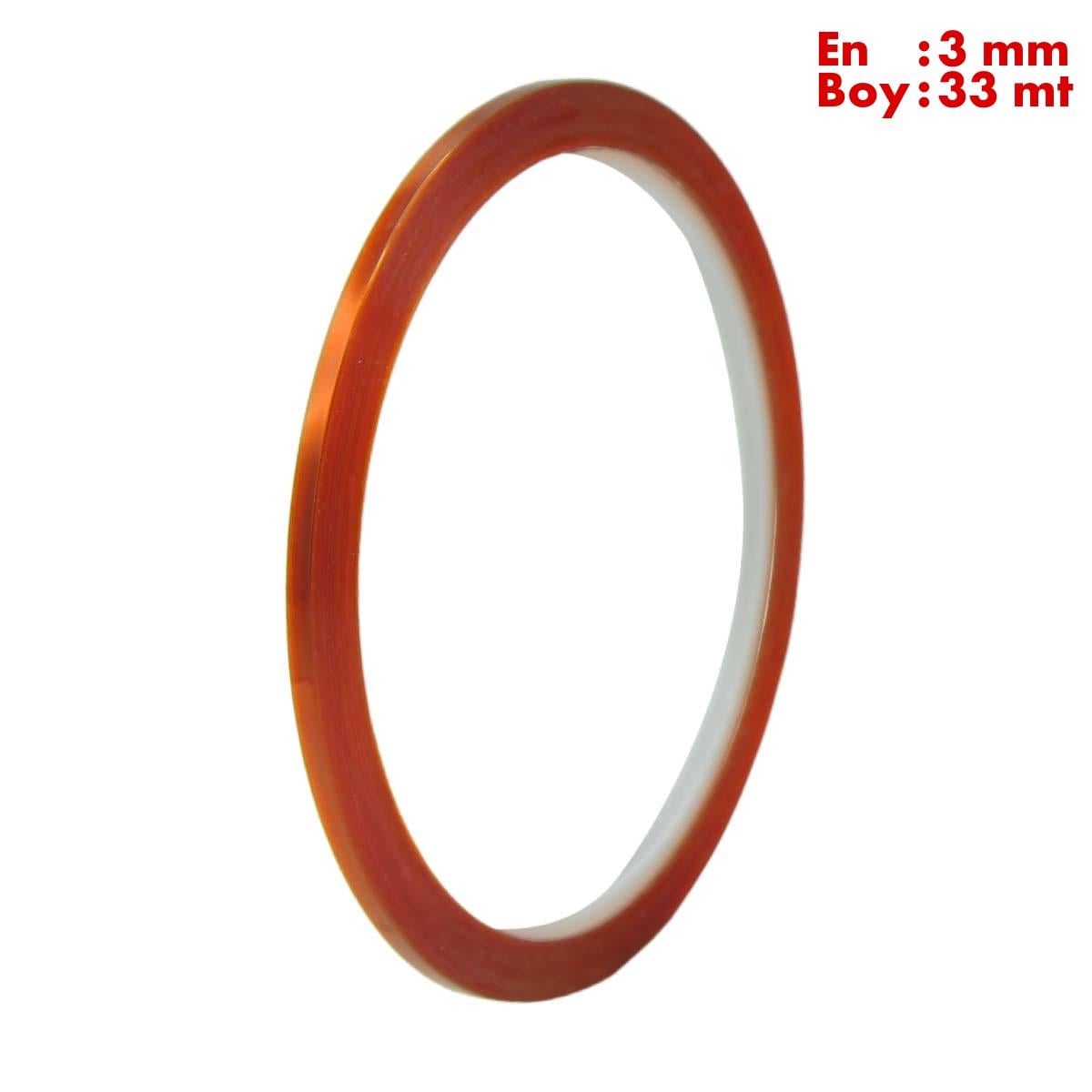 Boss TapeMaskeleme BantlarıKapton Bant 260 Dereceye Dayanıklı Bant En:3mm Boy:33mt