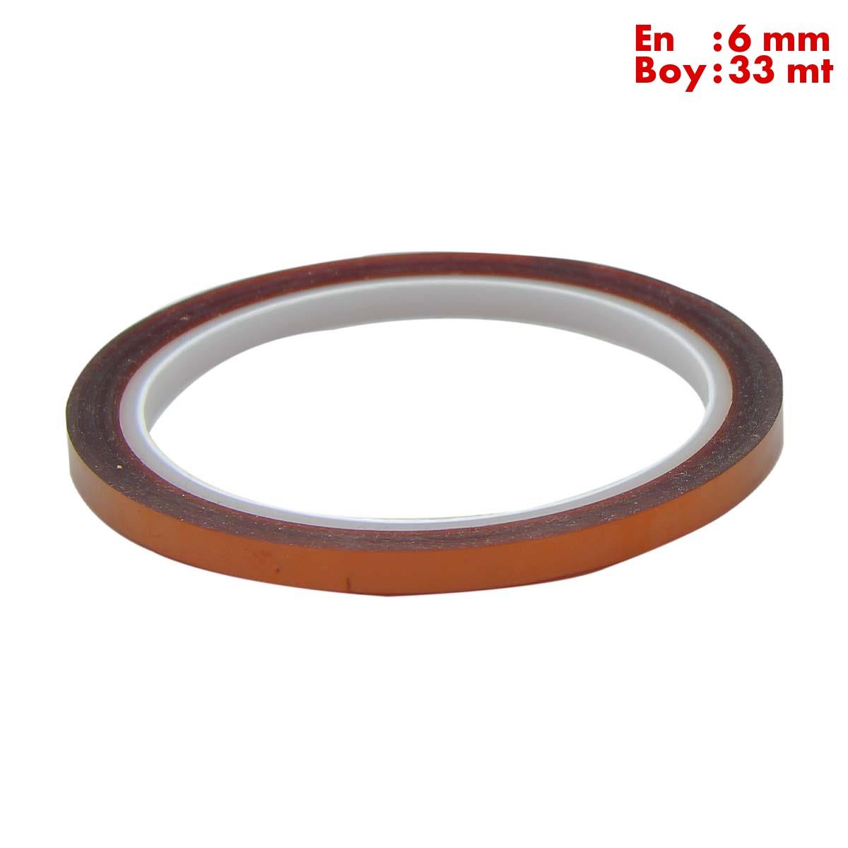 Boss TapeMaskeleme BantlarıKapton Bant 260 Dereceye Dayanıklı Bant En:6mm Boy:33mt