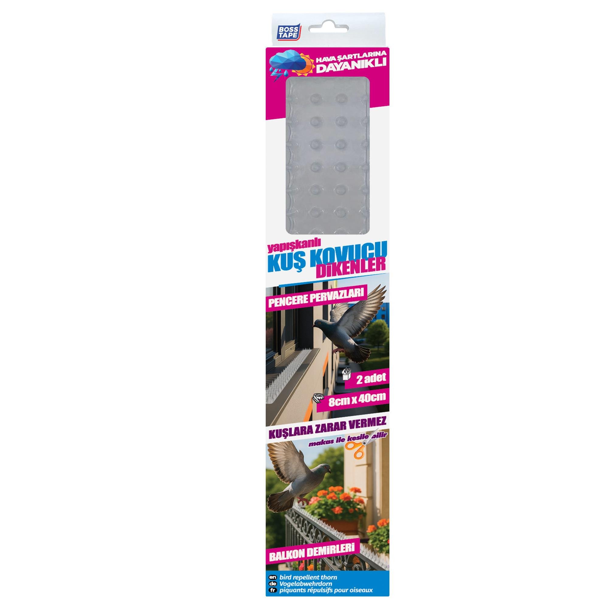 Boss TapeBahçe & ÇiçekKuş Kovucu Kuş Kondurmaz Dikenler 2'li Paket