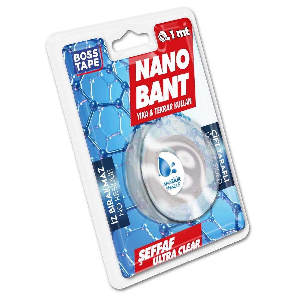 Boss TapeÇift Taraflı BantlarNano Bant Çift Taraflı Güçlü En:19mm Boy:1mt