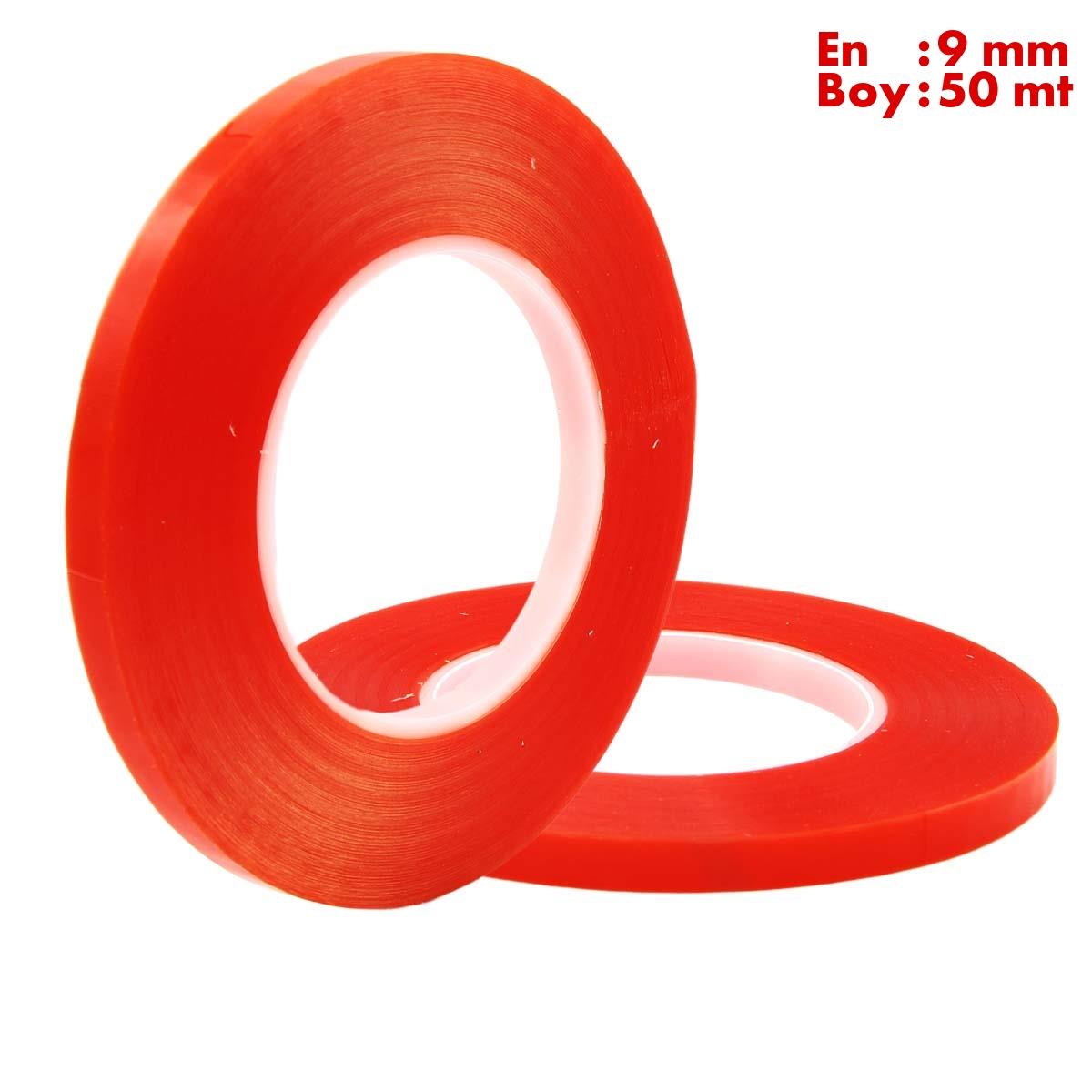 Boss TapeElektrik BantlarıŞeffaf Çift Taraflı Polyester Bant En:9mm Boy:50mt Kalınlık:160mik