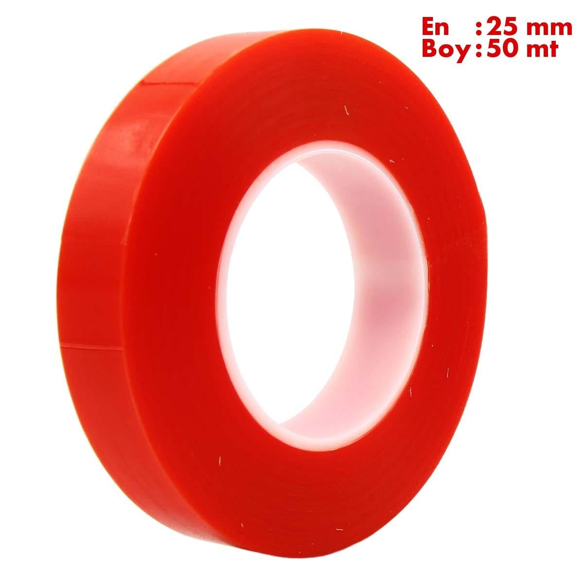 Boss TapeElektrik BantlarıŞeffaf Çift Taraflı Polyester Bant En:25mm Boy:50mt Kalınlık:160mik