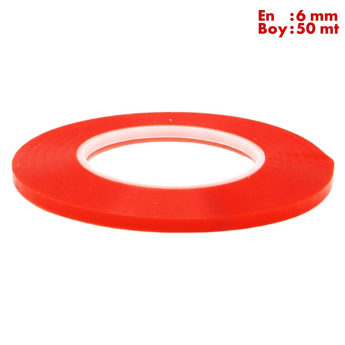 Boss TapeElektrik BantlarıŞeffaf Çift Taraflı Polyester Bant En:6mm Boy:50mt Kalınlık:160mik
