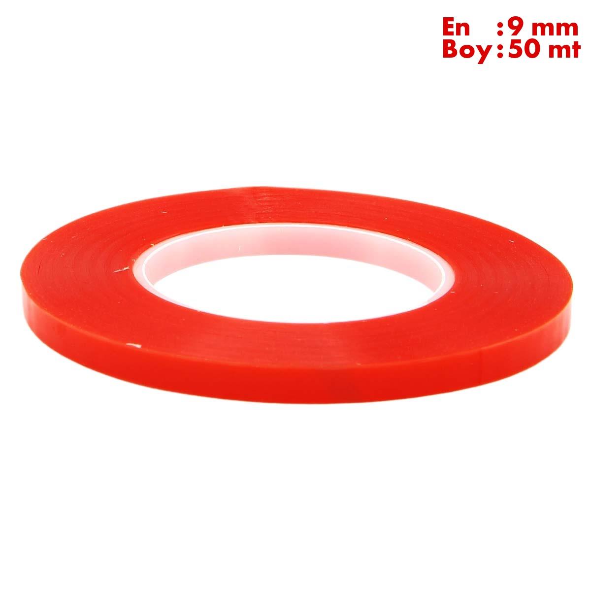 Boss TapeElektrik BantlarıŞeffaf Çift Taraflı Polyester Bant En:9mm Boy:50mt Kalınlık:160mik