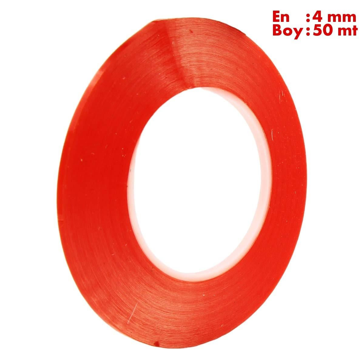 Boss TapeElektrik BantlarıŞeffaf Çift Taraflı Polyester Bant En:4mm Boy:50mt Kalınlık:160mik