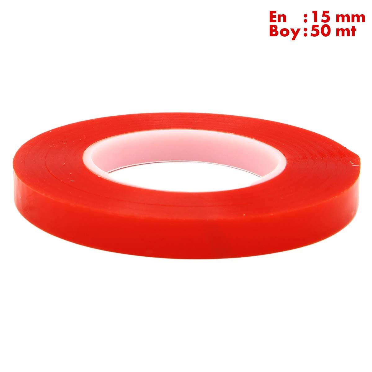 Boss TapeElektrik BantlarıŞeffaf Çift Taraflı Polyester Bant En:15mm Boy:50mt Kalınlık:160mik