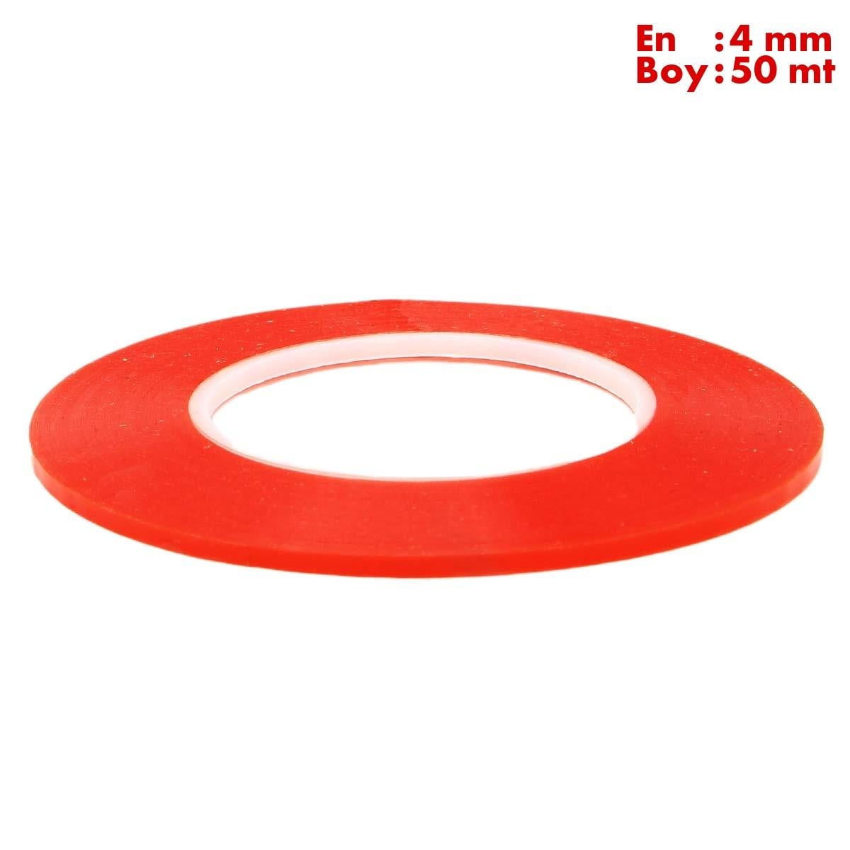 Boss TapeElektrik BantlarıŞeffaf Çift Taraflı Polyester Bant En:4mm Boy:50mt Kalınlık:160mik