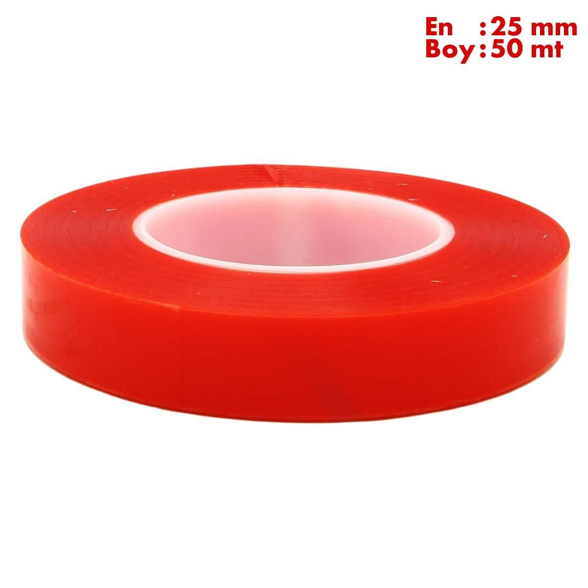 Boss TapeElektrik BantlarıŞeffaf Çift Taraflı Polyester Bant En:25mm Boy:50mt Kalınlık:160mik
