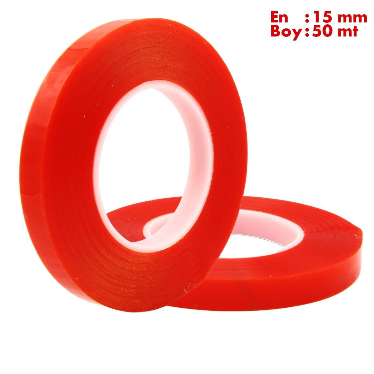 Boss TapeElektrik BantlarıŞeffaf Çift Taraflı Polyester Bant En:15mm Boy:50mt Kalınlık:160mik