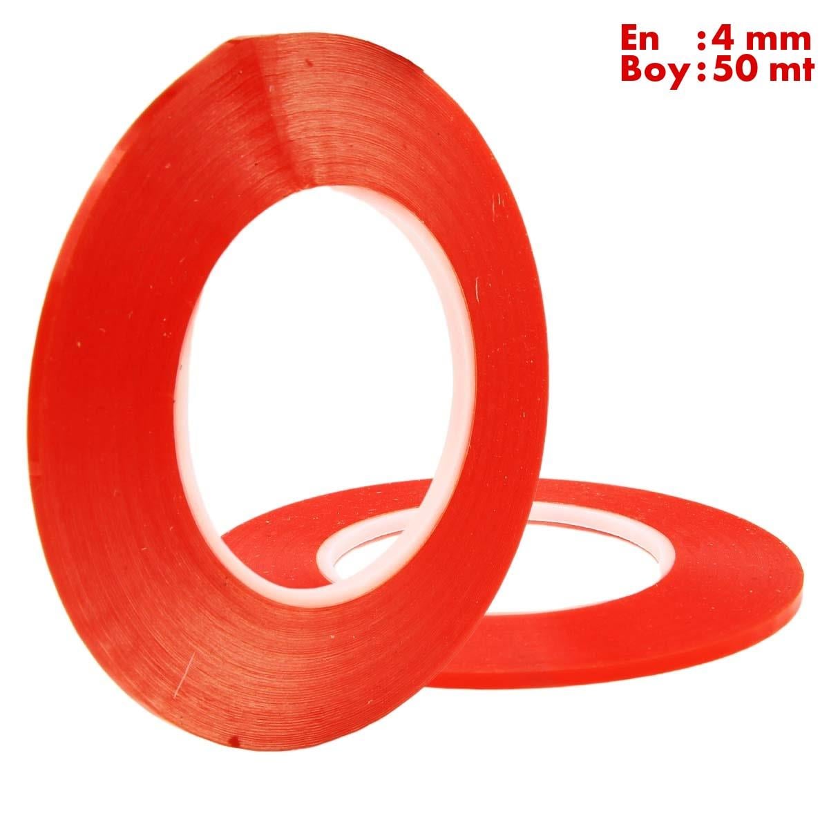 Boss TapeElektrik BantlarıŞeffaf Çift Taraflı Polyester Bant En:4mm Boy:50mt Kalınlık:160mik