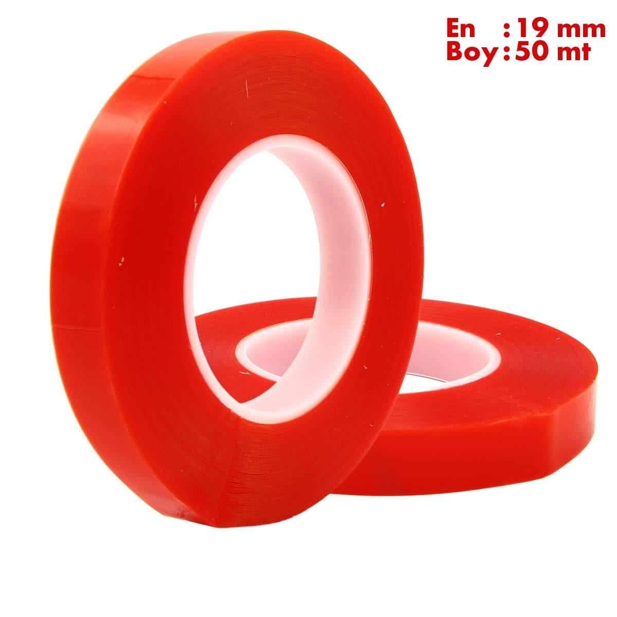 Boss TapeElektrik BantlarıŞeffaf Çift Taraflı Polyester Bant En:19mm Boy:50mt Kalınlık:160mik