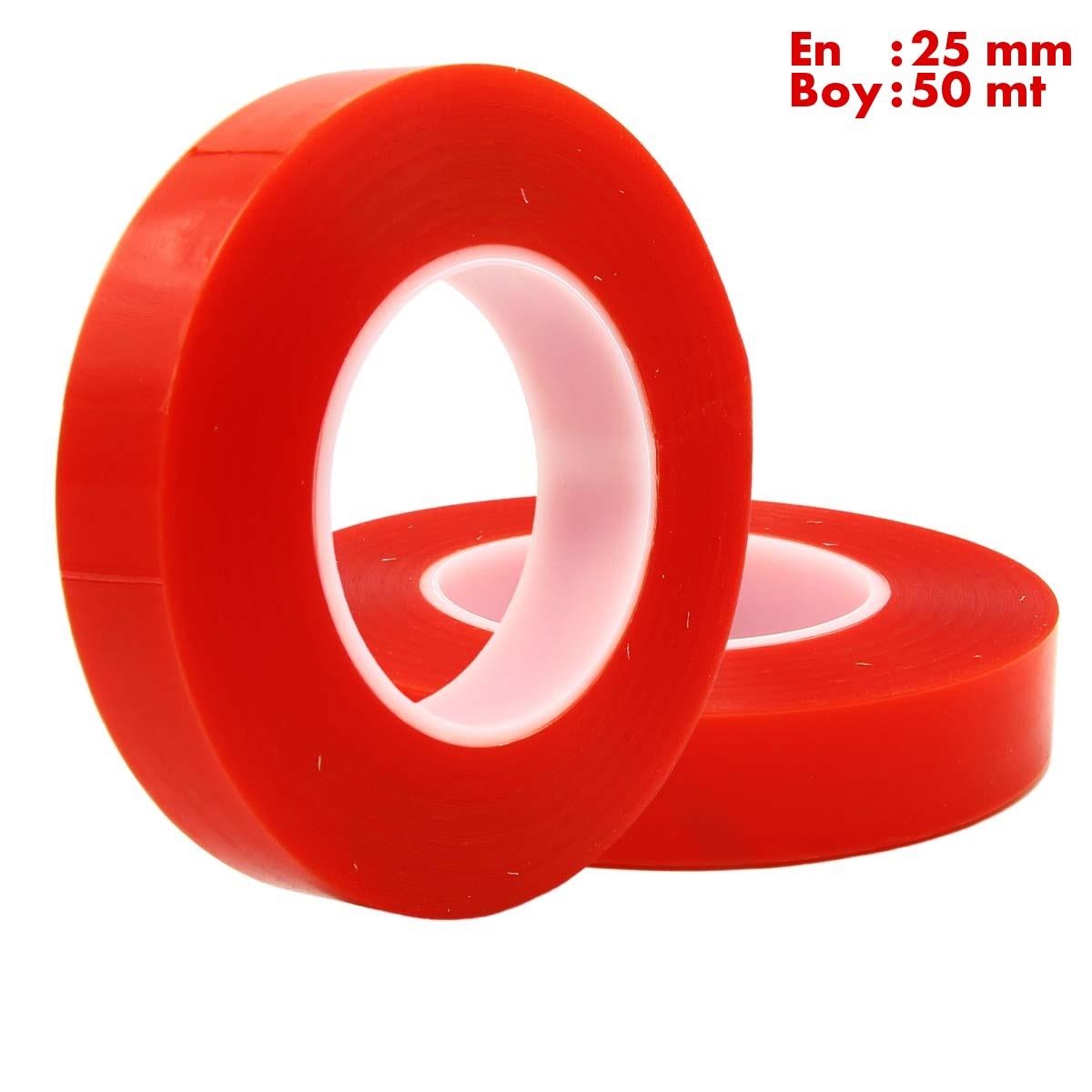 Boss TapeElektrik BantlarıŞeffaf Çift Taraflı Polyester Bant En:25mm Boy:50mt Kalınlık:160mik