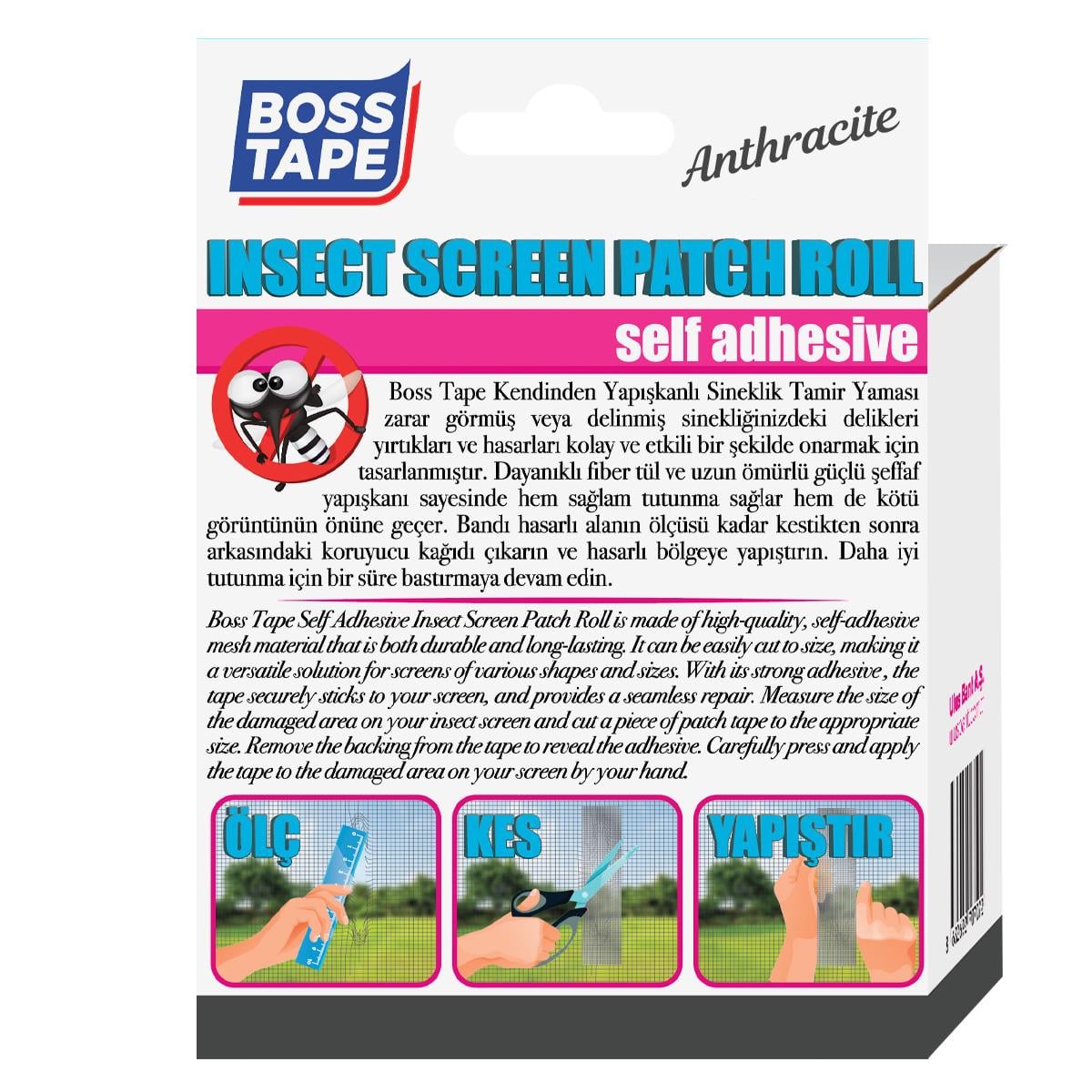 Boss TapeSineklikSineklik Yama Rulosu Delik Onarım Bandı En:50mm Boy:2mt
