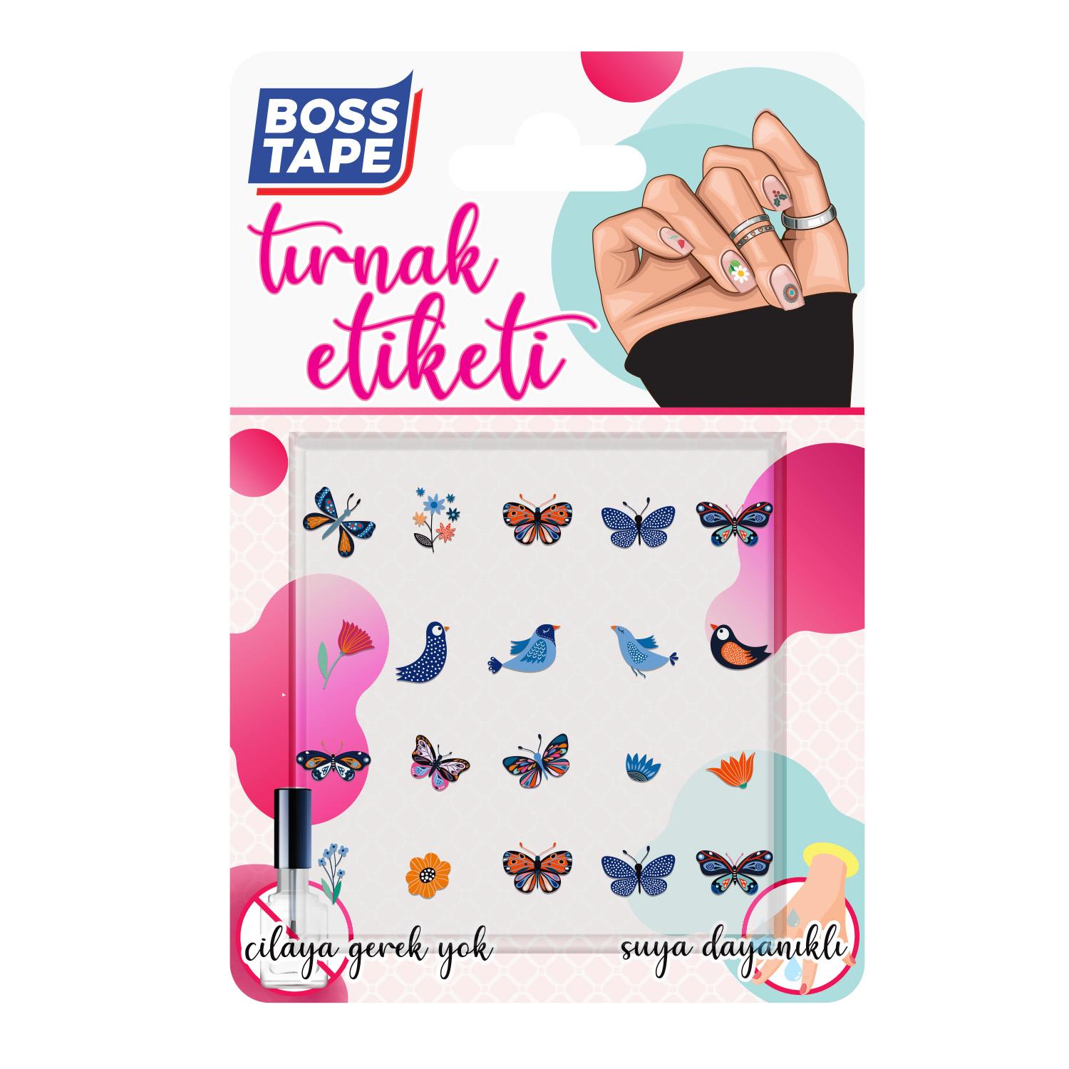 Boss TapeTırnak EtiketiYapışkanlı Tırnak Etiketi Sticker Tırnak Süsleme Nail Art Tattoo Dövmesi Kelebek