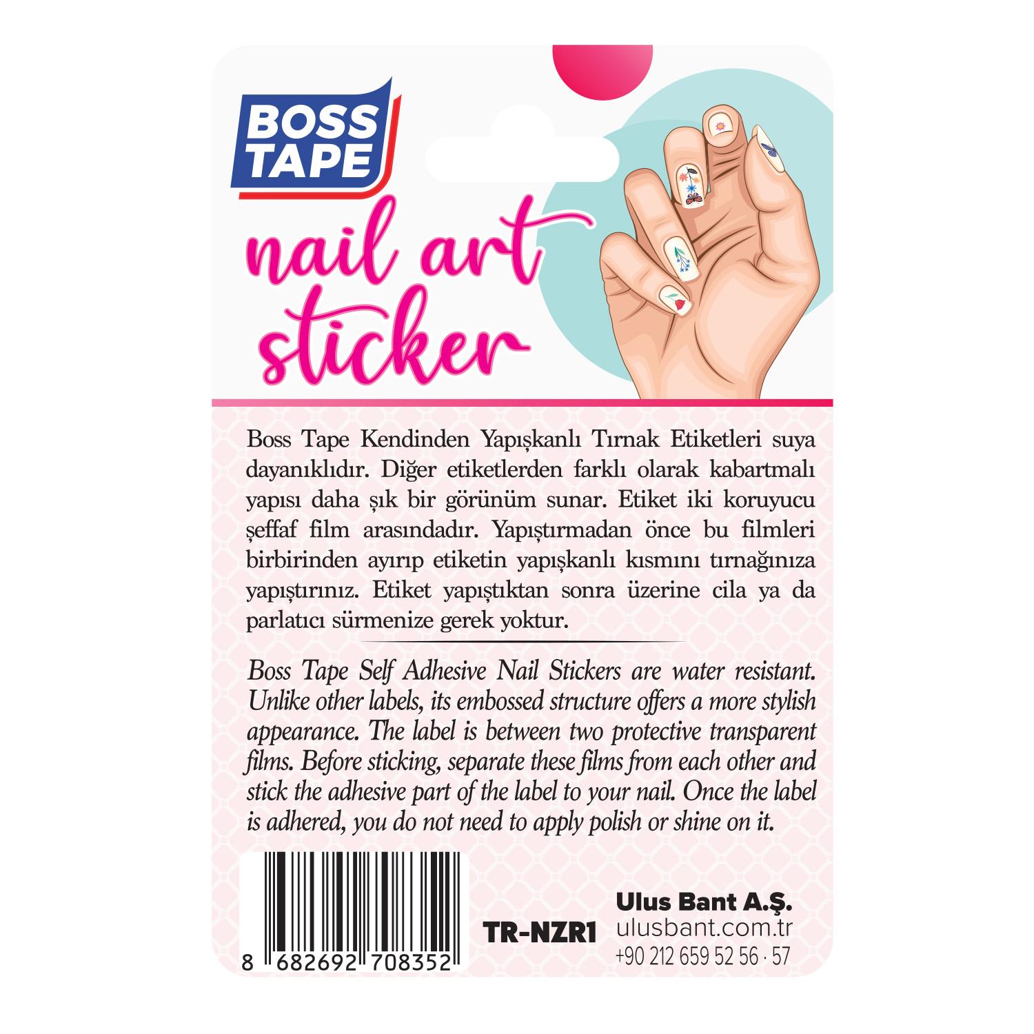 Boss TapeTırnak EtiketiYapışkanlı Tırnak Etiketi Sticker Tırnak Süsleme Nail Art Tattoo Dövmesi Nazar