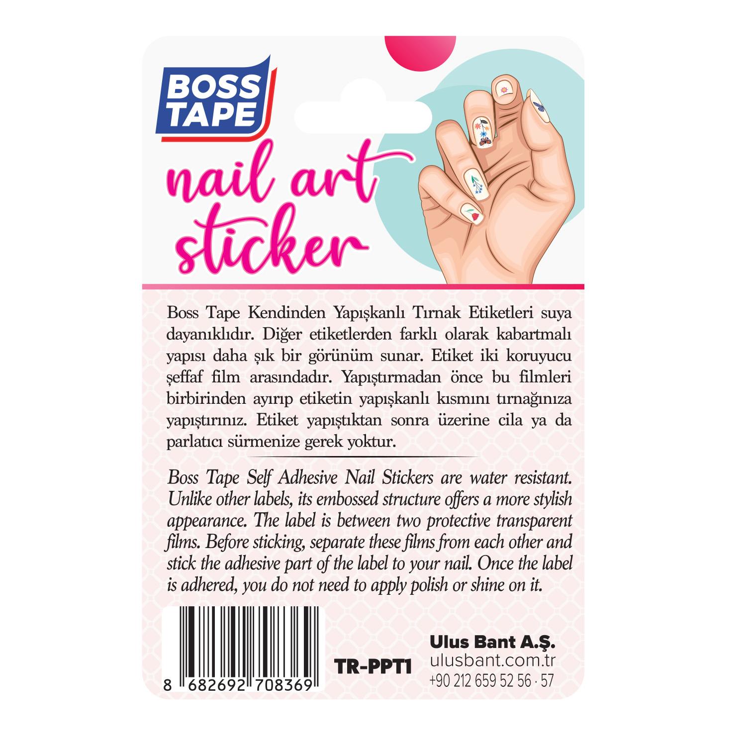 Boss TapeTırnak EtiketiYapışkanlı Tırnak Etiketi Sticker Tırnak Süsleme Nail Art Tattoo Dövmesi Papatya