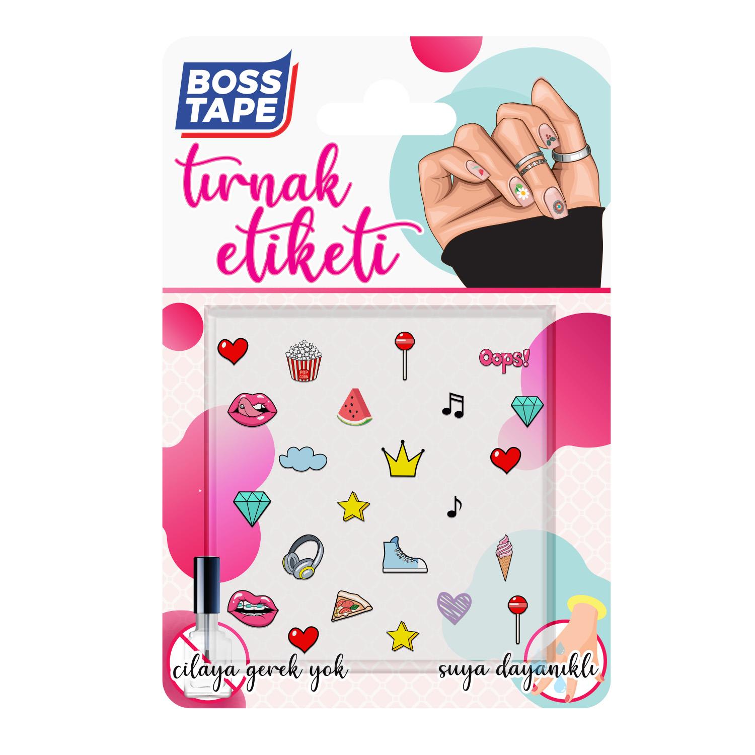 Boss TapeTırnak EtiketiYapışkanlı Tırnak Etiketi Sticker Tırnak Süsleme Nail Art Tattoo Dövmesi