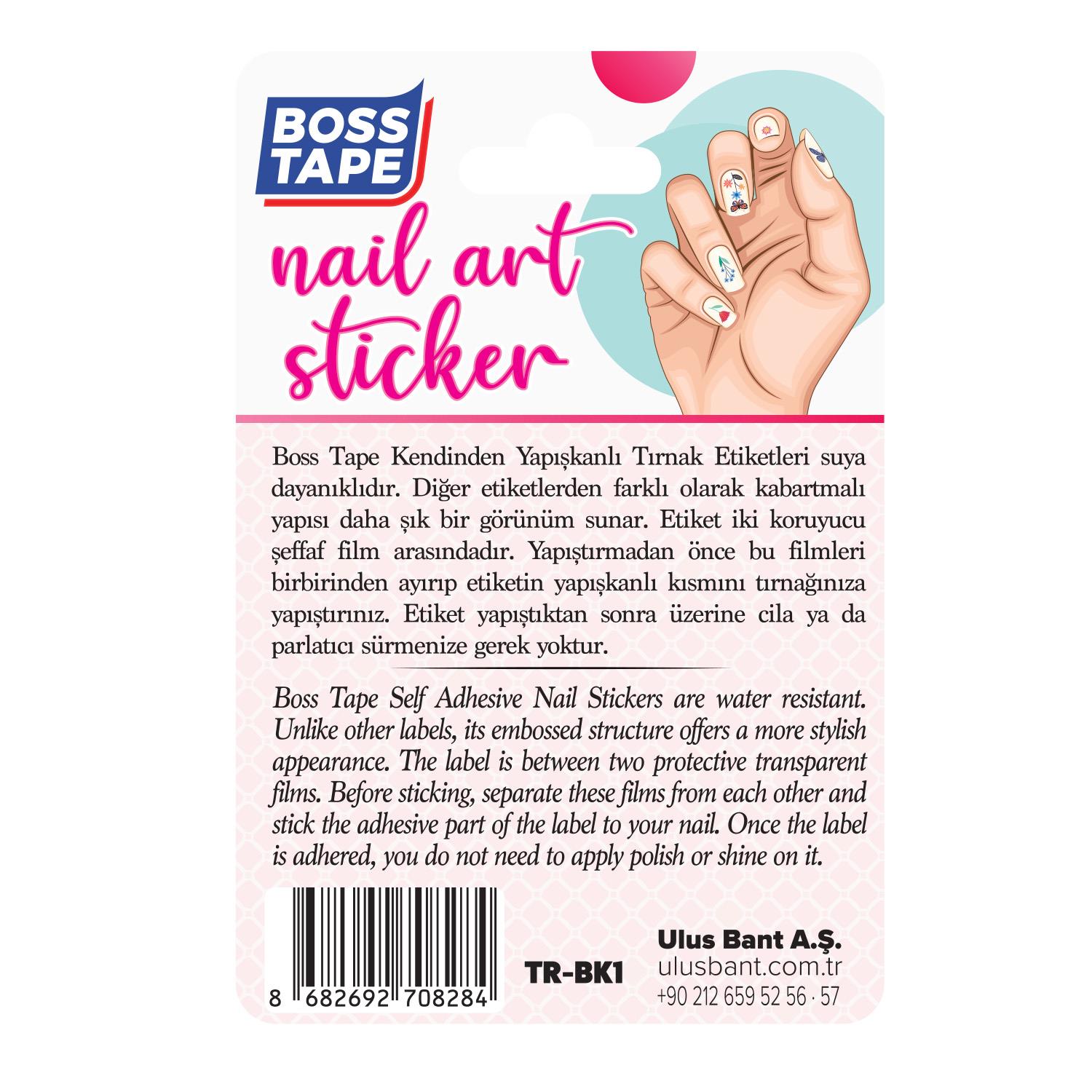 Boss TapeTırnak EtiketiYapışkanlı Tırnak Etiketi Sticker Tırnak Süsleme Nail Art Tattoo Dövmesi Baykuş