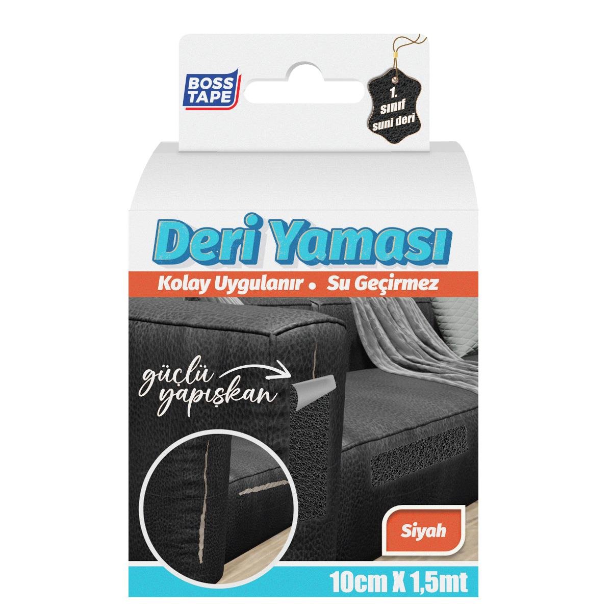 Boss Yapışkanlı Deri Yaması Siyah En:10cm Boy:1,5