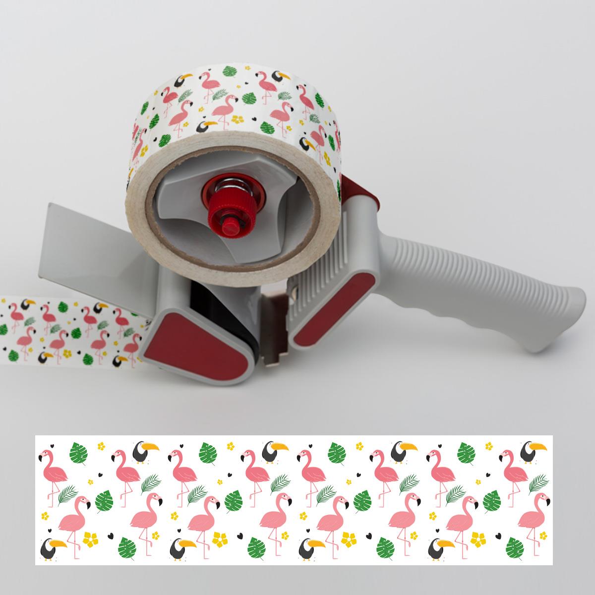 Dekoratif Ambalaj ve Paketleme Bandı 45mmx25mt Flamingo Desenli