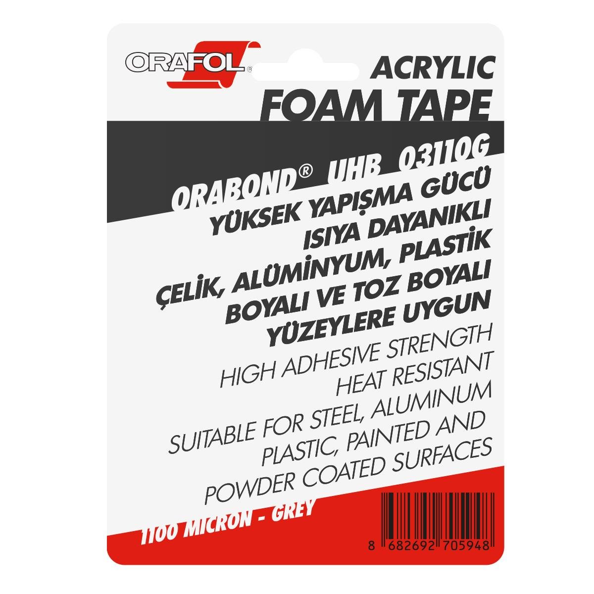 Orafol 3110G UHB Akrilik Köpük Bant 19mmx2mt