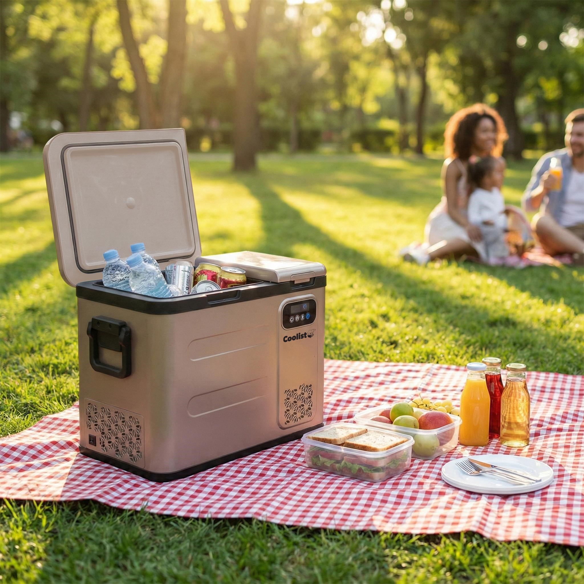 Coolist CLK50D 12/24V/220Volt 49 Litre Çift Bölmeli Outdoor Kompresörlü Bluetooth Bağlantılı Oto Buzdolabı