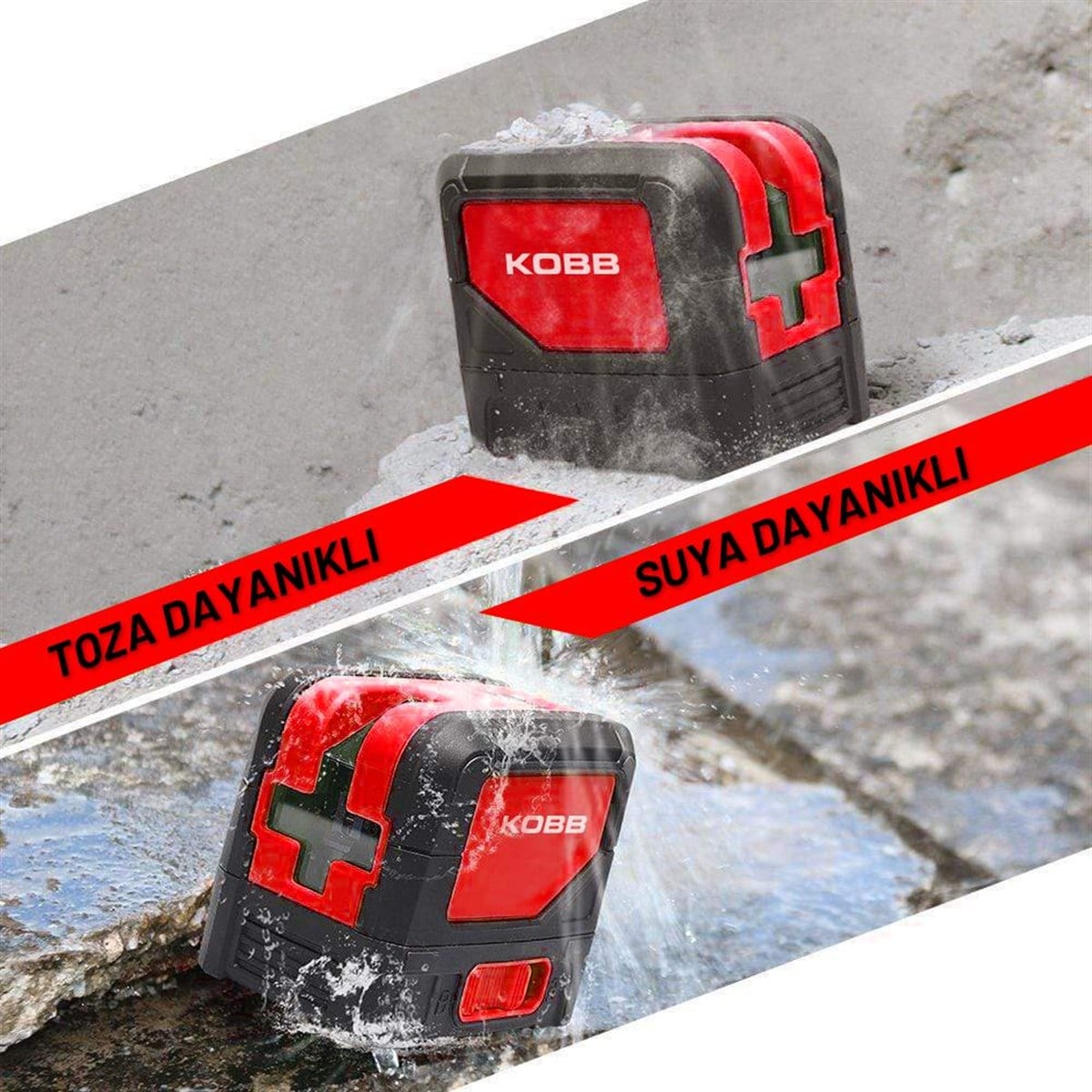 KOBB KBL92G 30 Metre Profesyonel Yatay ve Dikey Otomatik Hizalamalı Yeşil Çapraz Çizgi Lazer, 2 Noktalı Şakül Lazer Distomat + Mini Tripod