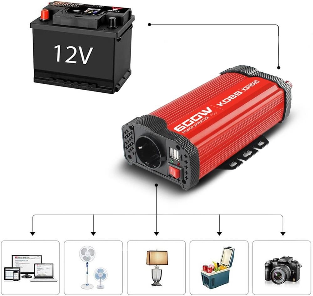 KOBB KBN600 12V/220V 600Watt Modifiye Sinüs Dönüştürücü İnvertör