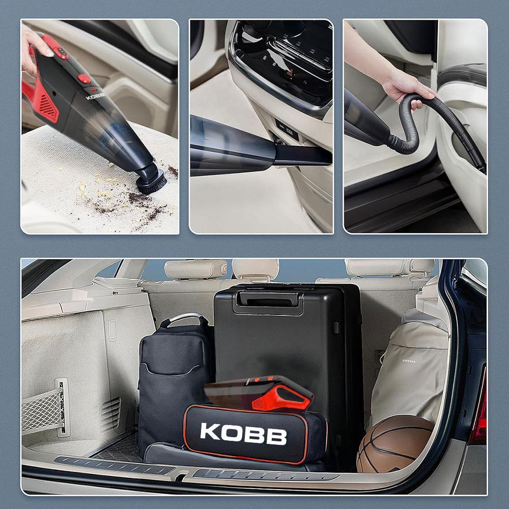 KOBB KBV12 12Volt/120Watt Araç Süpürgesi + 5 Parça Aksesuar Seti + Taşıma Çantası 