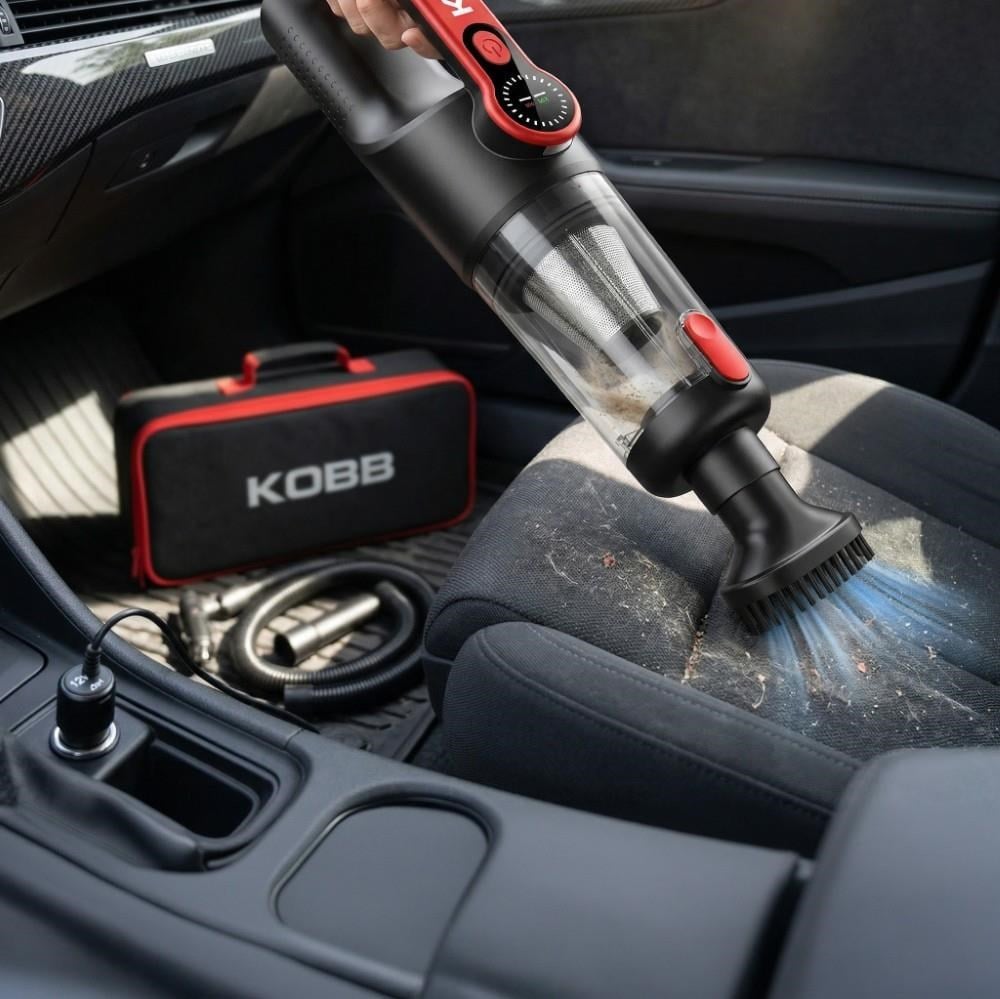 KOBB KBV20 12Volt/ Li-ion Şarjlı Kömürsüz Motor Hibrit Araç Süpürgesi + 8 Parça Aksesuar Seti + Taşıma Çantası