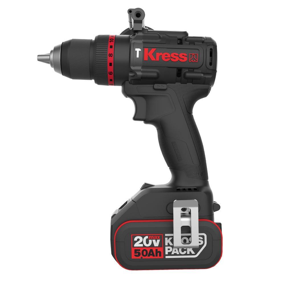 Kress KUC33.1 20Volt/5.0Ah Li-ion 95Nm Çift Akülü Kömürsüz Profesyonel Şarjlı Darbeli Matkap
