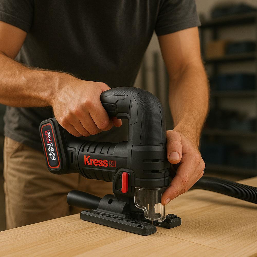 Kress KUE26.9 20Volt Profesyonel Kömürsüz Devir Ayarlı Şarjlı Dekupaj Testere (Akü Dahil Değildir)